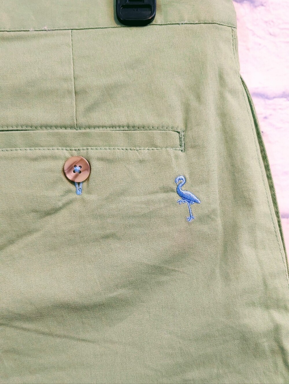 Tailorbyrd Green Flat Front Men's Chino Style Shorts - Size 32 - Picture 3 of 6